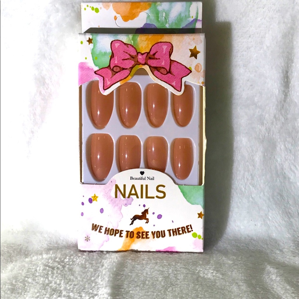 24pcs Fake Nude Nails and one sheet of tape